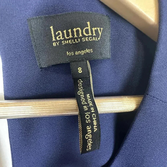 Laundry NWOT Navy 3/4 Sleeve Midi Shift Dress SIZE 8 - Picture 2 of 9
